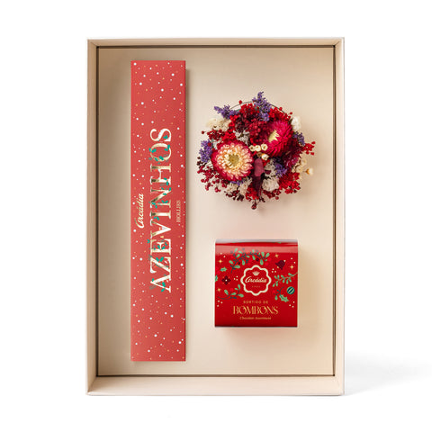 Cesta de Flores Preservadas de Navidad